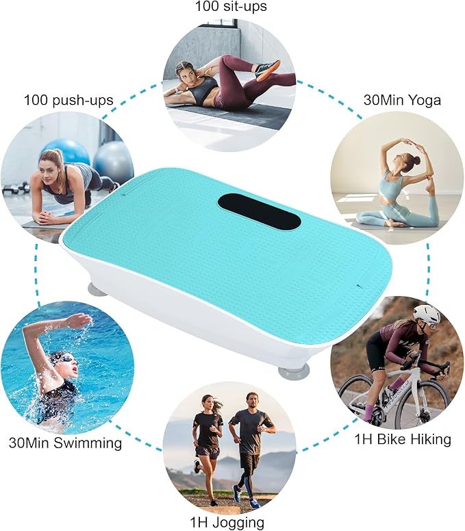 Tidyard Vibration Platform, 10-Frequency Fitness Massage Body Shaking Machine for Weight Loss and Fat Burning, Silent Motor with Auto Mode for Home Gym Unisex, Blue