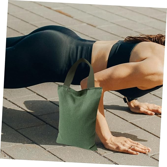 Beaupretty 2Kg Canvas Sandbag with Handle Empty Weights Bag for Yoga Fitness Training Durable Portable Reusable Sandbag for Weight and Exercise