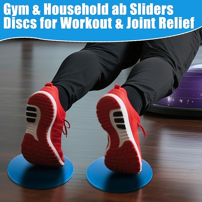 Eyourlife Core Slider Dual-Sided Sliders for Working Out 2-Pack on Hardwood & Carpet Pilates Equipment with Cross Design Portable Fitness Equipment for Abs Yoga Board & Full-Body Training