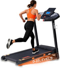 Treadmill for Home with 15-Level Auto Incline, 0.5-10 MPH, 18" Wide Running Belt, 3.0 HP, 300 LB Capacity, Shock-Absorbing Foldable Incline Treadmill with Bluetooth App