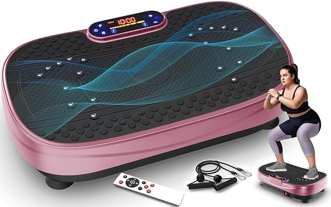 【Vibration Plate Exercise Machine】 Fitness Platform with Adjustable Speed, Whole Body Vibration Training for Home Gym, Compact ABS & Steel Construction