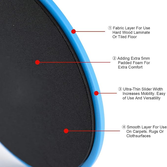 THE CEO Workout Sliders Disc- Durable Sliding Discs for Core & Full-Body Training- Strengthen Abs & Improve Stability with Smooth Foot Sliders for Home & Gym- Achieve Fitness Goals Anywhere- Set of 2