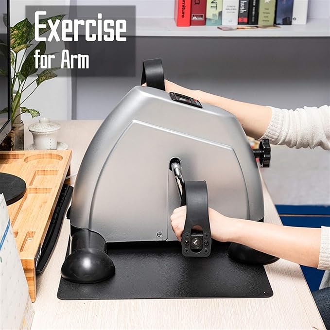 Under Desk Bike Pedal Exerciser, Exercise Bike for Leg/Arm Trainer Pedal Exerciser Foot Peddler Portable Therapy Bicycle Leg Peddler Portable Mini Cycle Bike
