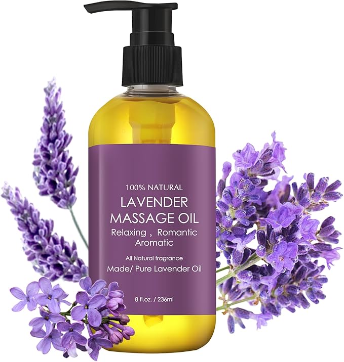 Lavender Massage Oil for Women,Massage Therapy Oil for Soreness & Stiffness,Relaxing Natural Oil for All Skin Types（8oz）
