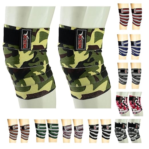 New Weightlifting Knee Wraps for Gym Fitness Training Support Bandages Knee Straps for Squats (Camo Green)