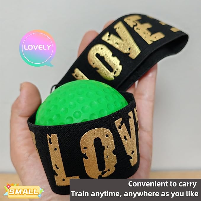 Sports Reaction Ball Boxing Reaction Training Ball, PU Reflex Ball Head-Mounted Love Adjustable Elastic Band, Perfect for Fighting Skills, Reaction Speed, Hand-Eye Coordination Training
