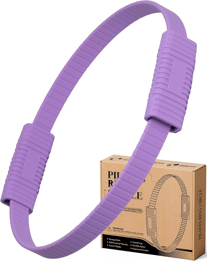 Pilates Ring, Silicone Magic Pilates Rings, Lightweight & Durable Flexible Fitness Circle Exercise Equipment for Toning Arms, Thighs,Legs, Core,Yoga & Physical Therapy