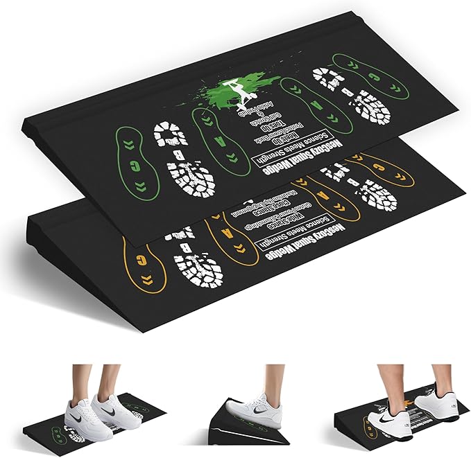 Squat Wedge Height-Adjustable Slant Board: 2Pcs Wide Wedges for Weightlifting Leg Glute Workout Improve Strength and Mobility for Gym Home