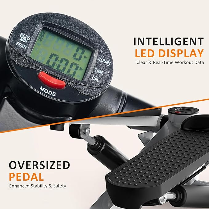 AidolyMini Stepper Machine for Indoor Fitness, Portable Home Gym Stepper for Full Body Workout, 300LBS Capacity