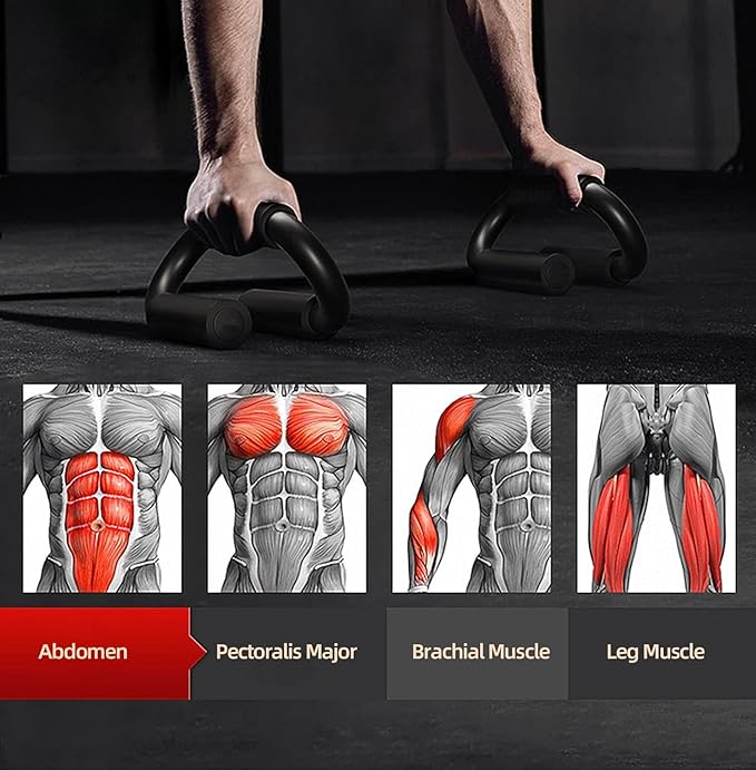 Push Up Bars, Push-up Handles, Set Of 2 Extra Thick Non Slip Foam Grip, Unique Sturdy Structure Push Up Stands, Perfect Strength Training Home Gym Push Up Handles For Floor