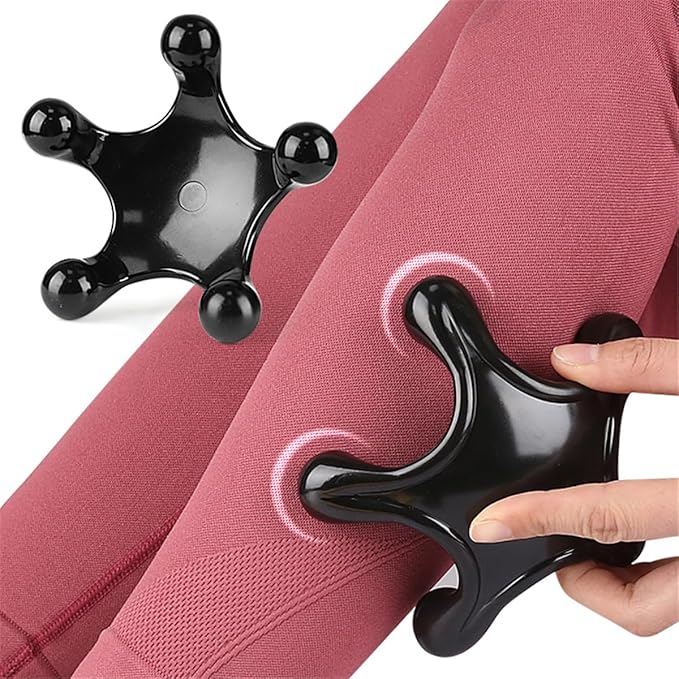 Trigger Point Massage Tools, 2 Pack Easier Grip Star Shaped 5 Legged Pressure Point Handheld Massage Tool for Deep Tissue Pain Relief, Suitable for Full Body (Transparent)