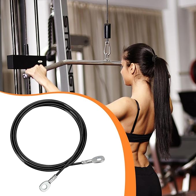 Fitness Pulley Cable Steel Wire Rope Multifunctional Cable Machine Attachment Accessories Replacement for Strength Equipment Suitable for Home Gym Upp
