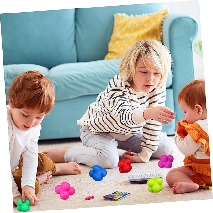 balacoo 6pcs Colorful Reaction Balls Hexagonal Motor Response Training Balls Reflex Training Toys Fitness Equipment Goalkeeper