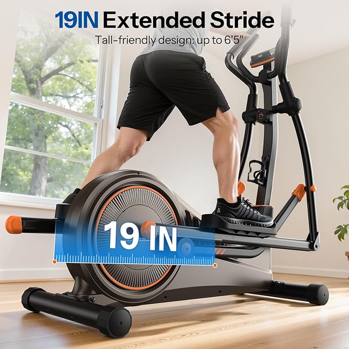 Niceday Elliptical Exercise Machine, Elliptical Machine for Home, Magnetic Elliptical Trainer with 15.5IN-19IN Stride, 16 Resistance Levels, 400LBS Loading Capacity, Support Kinomap APP