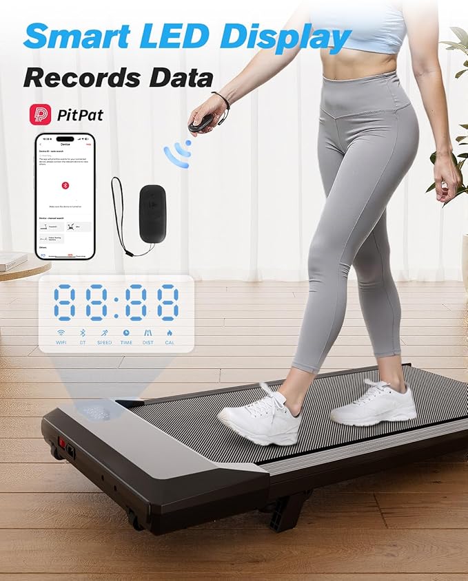 SupeRun Walking Pad, Under Desk Treadmill, 3 in 1 Portable Treadmill with Remote Control LED Display, 2.5 HP Quiet Walking Jogging Machine for Office Home Use, 300 Lbs Capacity