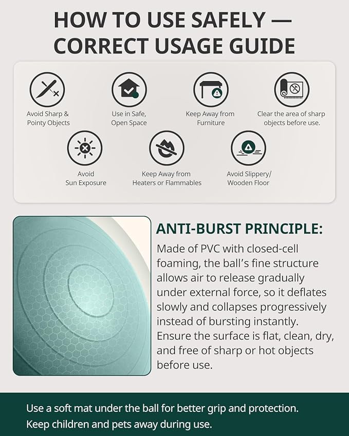 Trideer Exercise Ball Yoga Ball,Office Seating & Balance Ball Chair, Stability Ball for Pilates, Physical Therapy,Core Training & Balance Improvement & Stretching