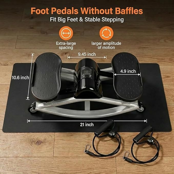 Rock Stepper Side to Side, Portable Home Fitness Rock Stepper with Digital Display & Anti-Slip Mat, 250LBS Capacity, Aerobic Workout for Leg & Glute Training, Home Office Apartment Use