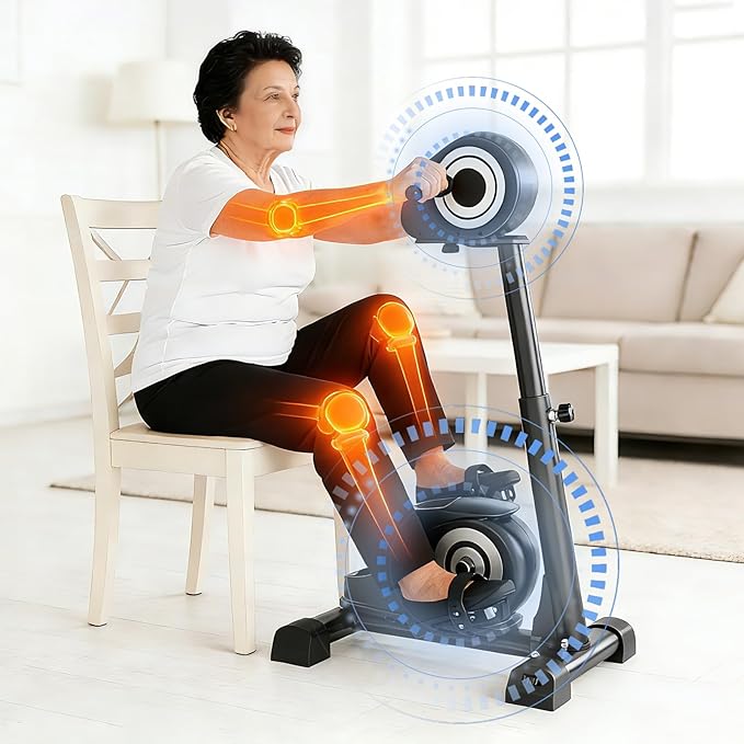 Electric Rehabilitation Exercise Bike, arm and Leg Motorized Pedal Exerciser and Rehabilitation Trainer, Suitable for Knee, Foot, and arm Rehabilitation.