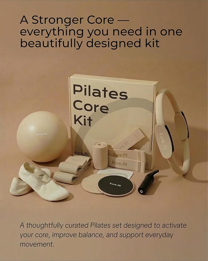 Pilates Kit for Women – Home Pilates Equipment Set with Ring, Ball & Resistance Bands | Pilates Starter Kit with Accessories in Gift Box
