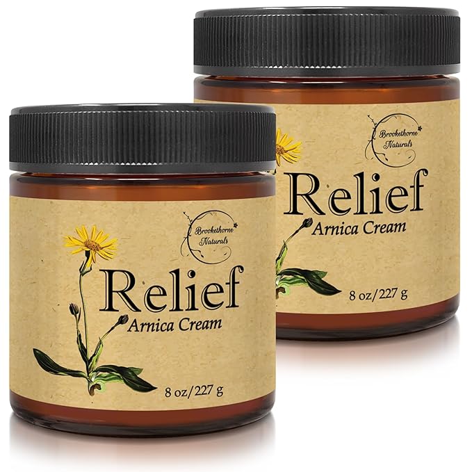Relief Arnica Cream Natural Lotion for Effective Sore Muscle Support | Arnica Cream with Lemongrass & Eucalyptus Essential Oils | Best Massage Lotion for Massage Therapy – 2 Pack