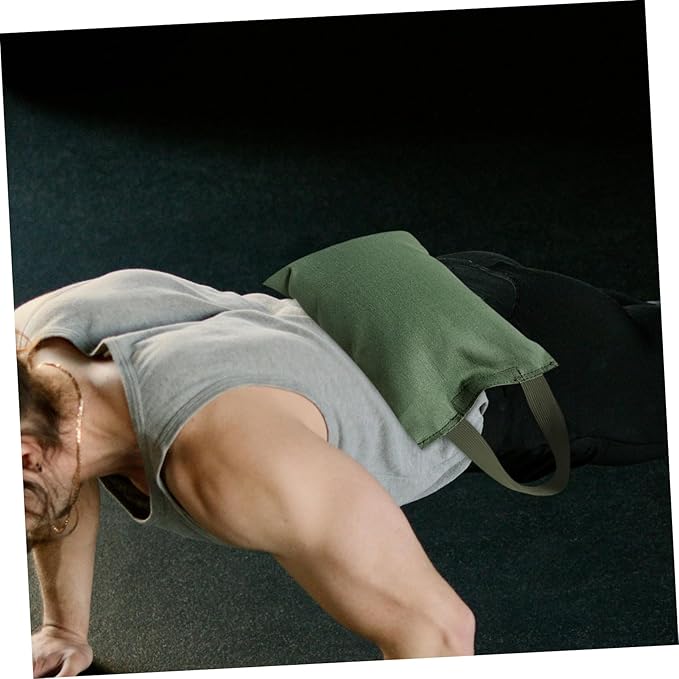 POPETPOP 2kg Weighted Sandbag with Handle for Yoga and Fitness Fillable Canvas Leg Bag for Strength Training and Exercise for Dance and Balance Workouts