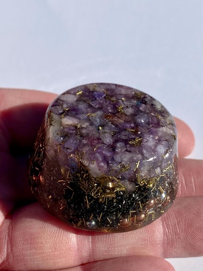 Lepidolite Orgone Generator Energy Accumulator 7.83Hz/432Hz/528Hz/Advance Harmonics Many Beautiful Ingredients and Colors!(Lepidolite)