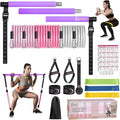 Pilates Bar Kit with Resistance Bands,Pilates Bar with Stackable Bands Workout Equipment for Legs,Hip,Waist and Arm,Exercise Fitness Equipment for Women & Men Home Gym Yoga Pilates