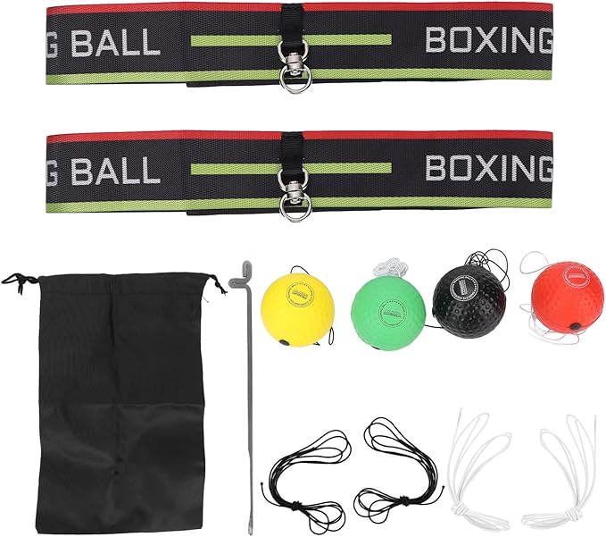 Boxing Ball Headband, Adjustable Boxing Headband Reflex Ball Set for Improving Reaction and Coordination Skills