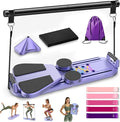 Pilates Board for Home Workout,Foldable Multifunctional Pilates Reformer Set with Timer,Resistance Bands & Storage Bag,Portable Pilates Equipment for Abs,Core & Full-Body Exercise
