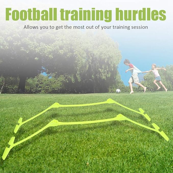 Hurdles Training Equipment, Speed Hurdles 2pcs Plastic Adjustable Height Soccer Speed Training Aids Football Training Equipment Yellow for Athletes on The