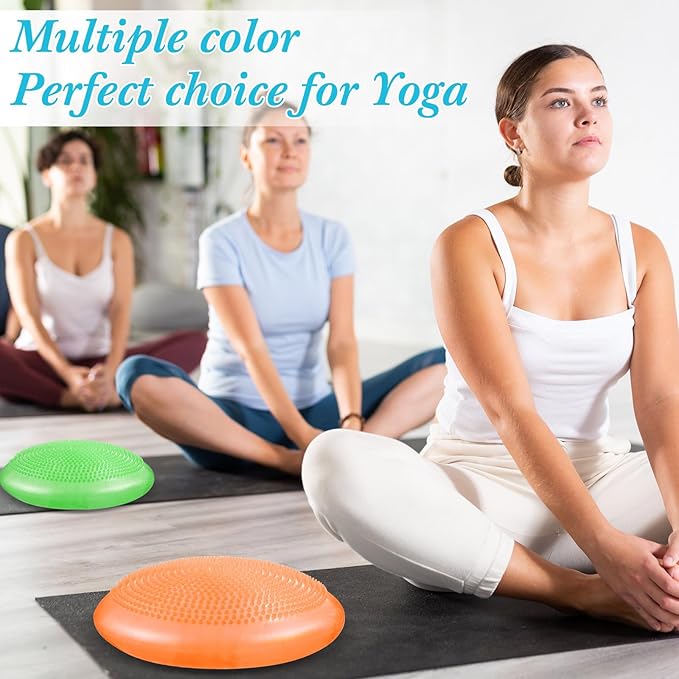 Libima 4 Pcs Glitter Wiggle Seat for Sensory Kids Inflated Wobble Cushion Sensory Seat Flexible Seating for Classroom Elementary, Balance Disc for Kids Adult Office Home