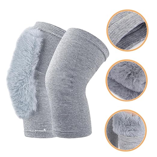 FRCOLOR 1pair Thermal Knee Sleeves for Men and Women Warm Wraps for Running Weightlifting and Sports Joint Support and Injury Prevention Comfortable