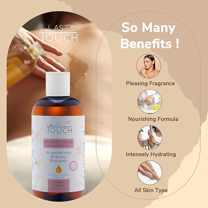 Vanilla Sensual Massage Oil for Couples Sexual - Massage Oils for Date Night - Massage Oil for Massage Therapy - Aromatherapy Oil for Intimate Moments - Aphrodisiac Oil - 8.45 Fl Oz