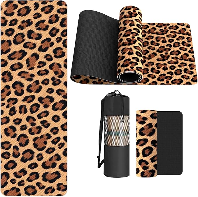 FOLAI Extra Thick Yoga Mat 6mm，pilates mat thick - Non-Slip Exercise Mat for HIIT, Pilates & Home Workouts & Workout with Free Carry Strap