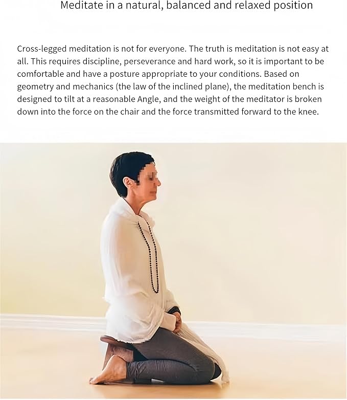 Solid Wood Ergonomic Kneeling Stool. Suitable for Temple Ceremonies, Tea Ceremonies, Meditation, Yoga, as Well as Home Fitness Assistance Chair (L# is Suitable for Height Above 180CM(70.8 in)