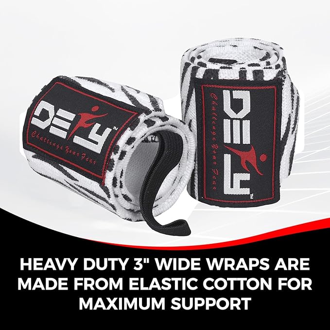 DEFY Fitness Wrist Wraps 18" Professional with Thumb Loops- Premium Quality, Strong Fastening Straps- Men & Women – Best for Weightlifting, Powerlifting,Strength Training