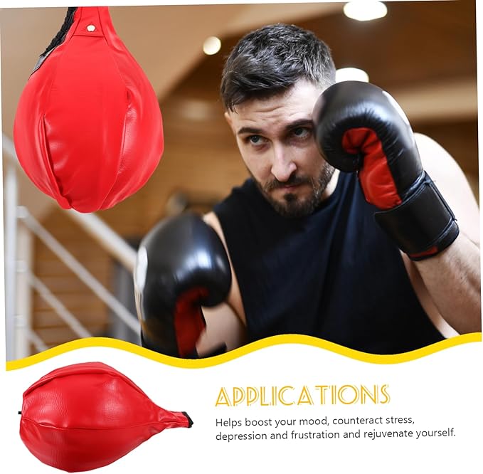 Happyyami Pyramid Boxing Speed Ball Reaction Training Equipment for Home Use Sturdy Synthetic Leather Adjustable Height for Men and Teens Improves Hand-Eye Coordination