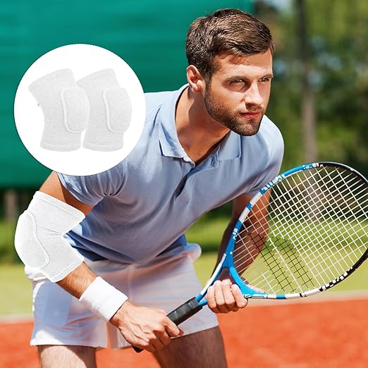 1 Pair Volleyball Elbow Pads, Arm Brace Pads Elbow Protector Strap Support Fitness Arm Protector Compression Breathable with Padded Soft Support Cushion for Men and Women(White,XS)