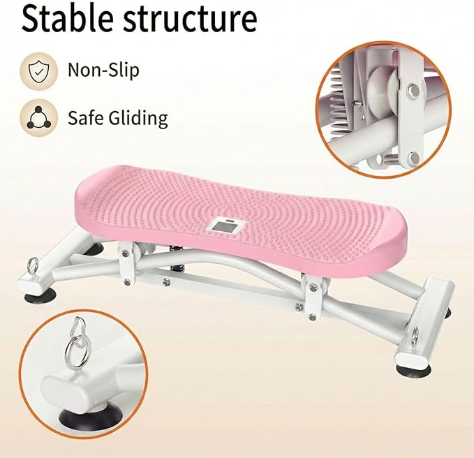 Balance Board for Adults, Rocking Stepper with Resistance Bands, Portable Wobble Board with LCD Monitor, 300 lbs Capacity Ski Trainer for Full Body Workout at Home Gym