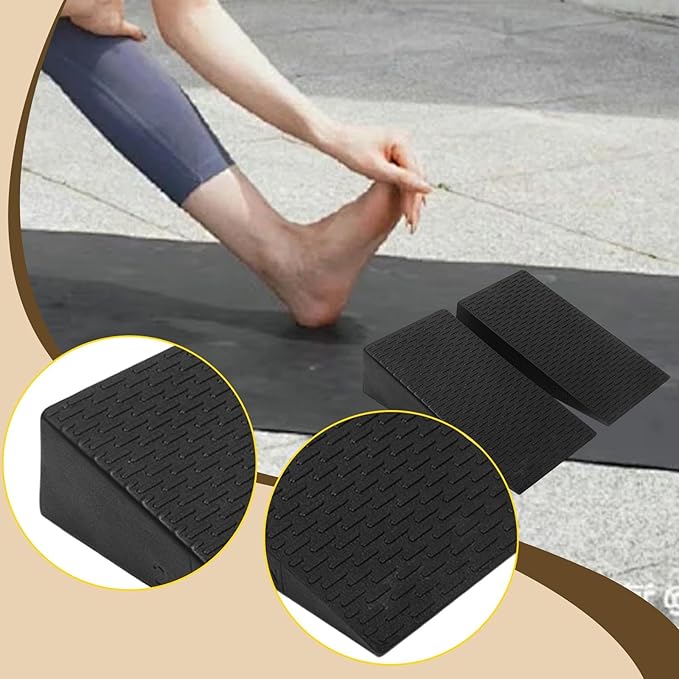 Foam Yoga Wedge Block & Squat Slant Board, Anti-Slip EVA Foam, Heel Stretcher & Workout Incline Board for Pilates & Muscle Building