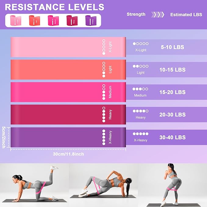 18-Piece Home Pilates Essentials Kit for Women - Complete Workout Equipment Set with Resistance Band, Yoga Ball, Ring, and Anti-Slip Socks (Pink)