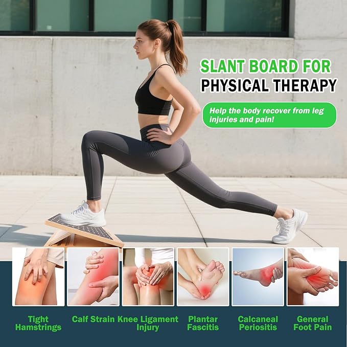 Physical Therapy Equipment, Adjustable Calf Stretcher Slant Board & Slant Board for Calf Stretching - Portable Incline Board for Leg Exercises | Athletic Training Equipment