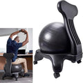 Adult Youth Balance Ball Posture Chair with Foot Pump, Ergonomic Office Chair Yoga Ball Chair, Home Gym Exercise Ball Chair Rolling Stool