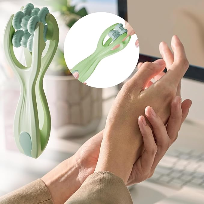 2pcs Finger Massager for Arthritis Finger Arthritis Pain Relief Manual Massage Tools Hand Massage Roller Thumb Massager for Woman Mothers Day Gift Palm Foot Acupressure Tool Green