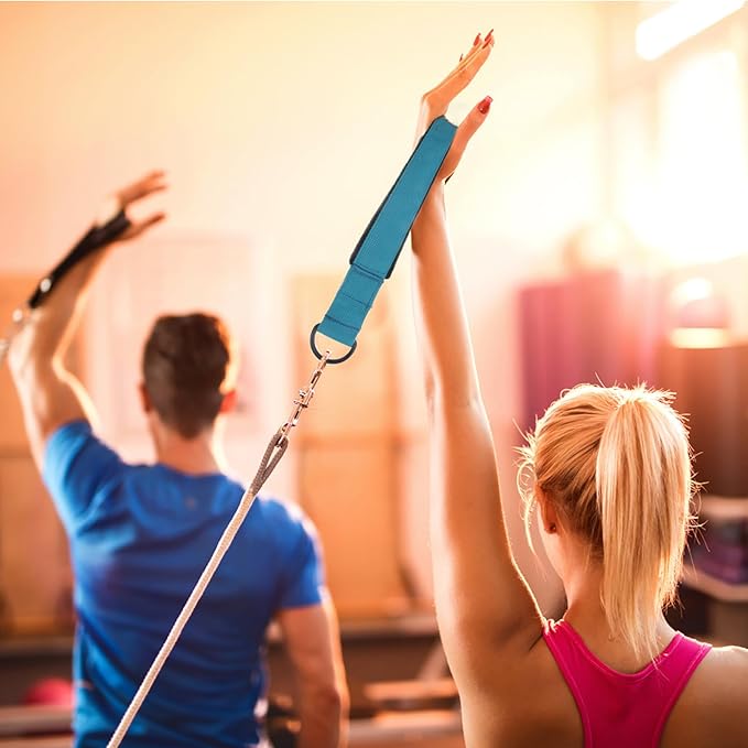 2pcs Pilates Yoga Straps Set, Polyester Stretch Bands for Ankle and Wrist Support, Body Shaping Fitness Belts for Indoor Exercise and Home Workout