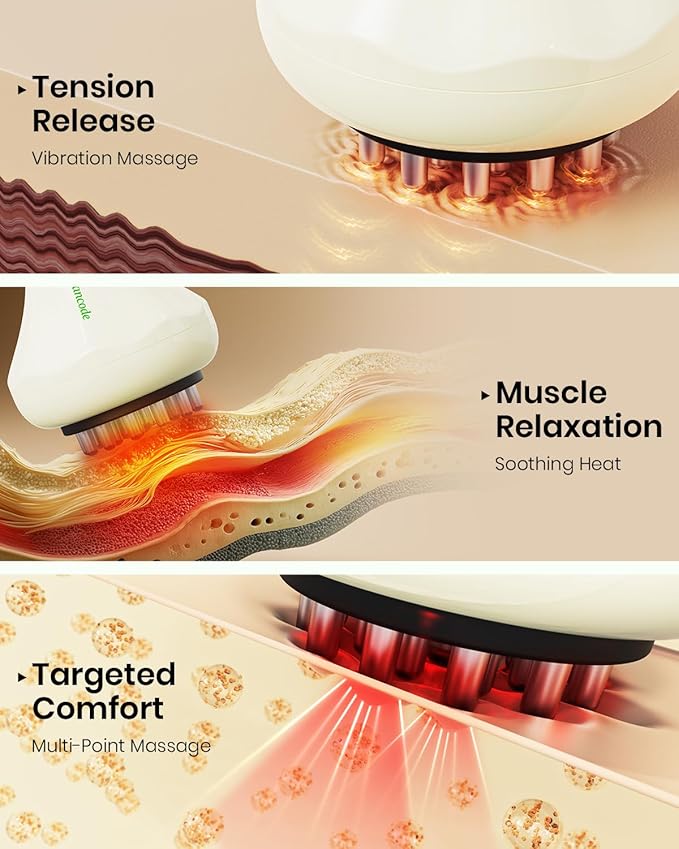 Electric Lymphatic Drainage Massager, Handheld Body Sculpting Machine for Legs, Arms, Belly & Body Massage, Anti Cellulite Massage Tool with Red-Light, 9-Level Heat & Vibration for Relaxation