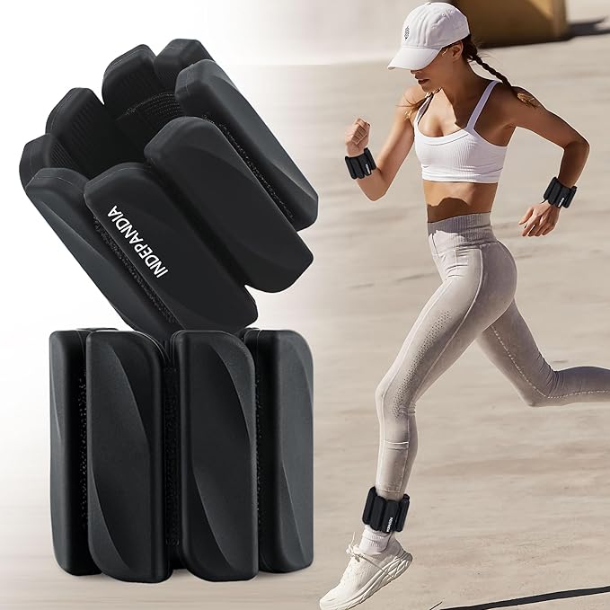 Wrist & Ankle Weights for Women and Men, 2lbs/4lbs Pairs Adjustable Silicone Weighted Bangles for Arm & Leg Workouts, Perfect for Pilates, Barre, Yoga, Walking & Home Fitness 24055