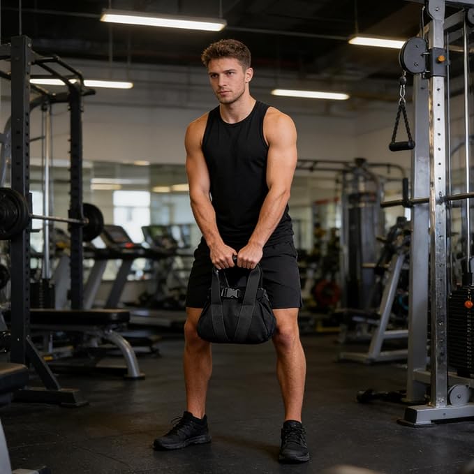 Kettlebell Sandbag - 25.5x25x17cm Training Kettlebell, 0-35 Lbs Adjustable Weight Exercise Sandbag With Handle | Workout Sandbagss For Fitness Strength Weightlifting Yoga Home Gym