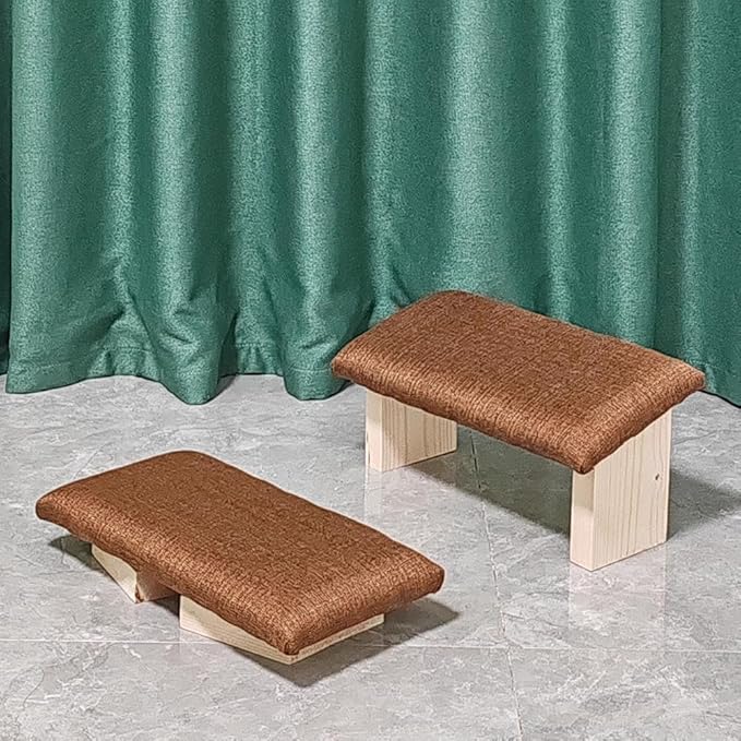 Meditation Stool, Solid Wood Folding Meditation Stool, Easy to Carry Out, Yoga Meditation Stool, Kneeling Tea Stool, Inclined Stool,Brown