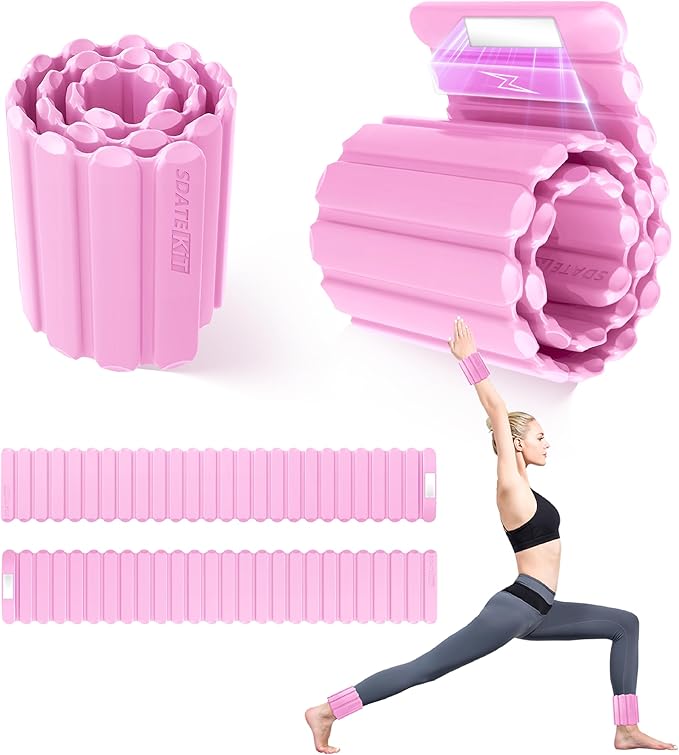 Wrist and Ankle Weights for Women & Men 2 Pack (1lb Each), Adjustable Silicone Wearable Arm & Leg Weights for Pilates, Gym, Yoga, Cardio, Strength Training